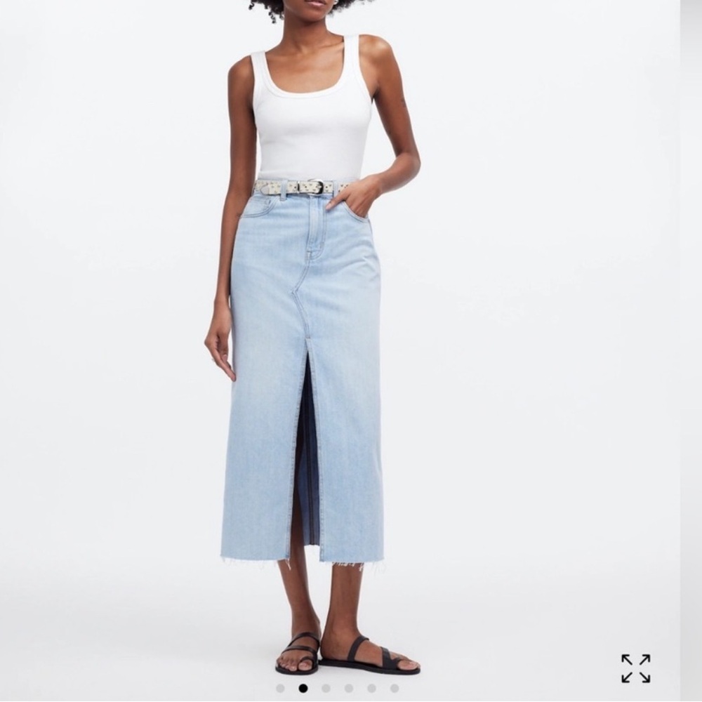 Madewell The Rilee Denim Midi Skirt Size 28 Fitzgerald Wash